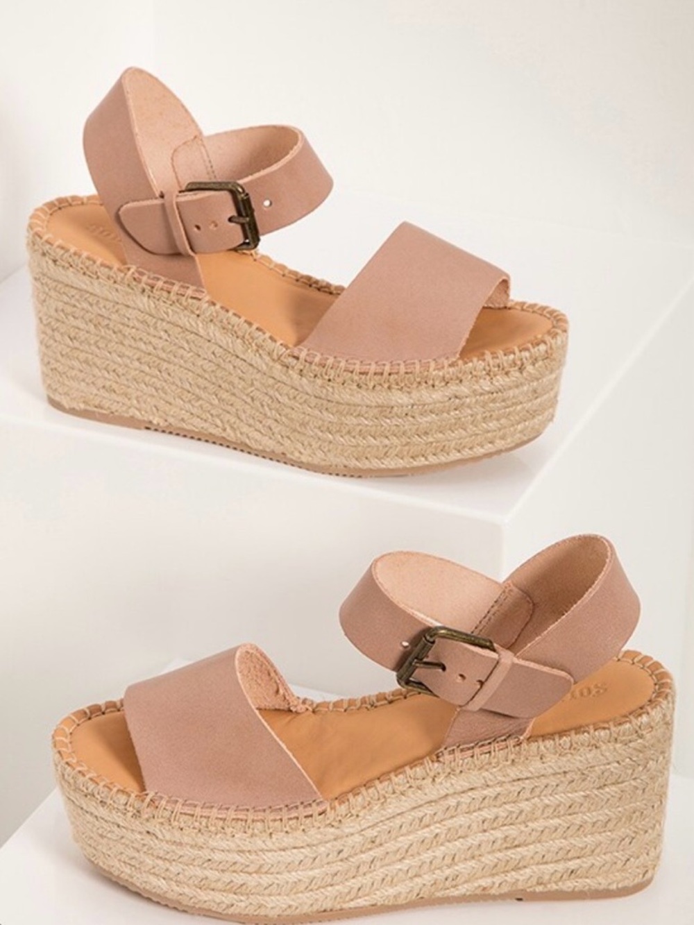 Soludos Minorca High Platform Wedge Sandals in Dove Gray NWT Size 7